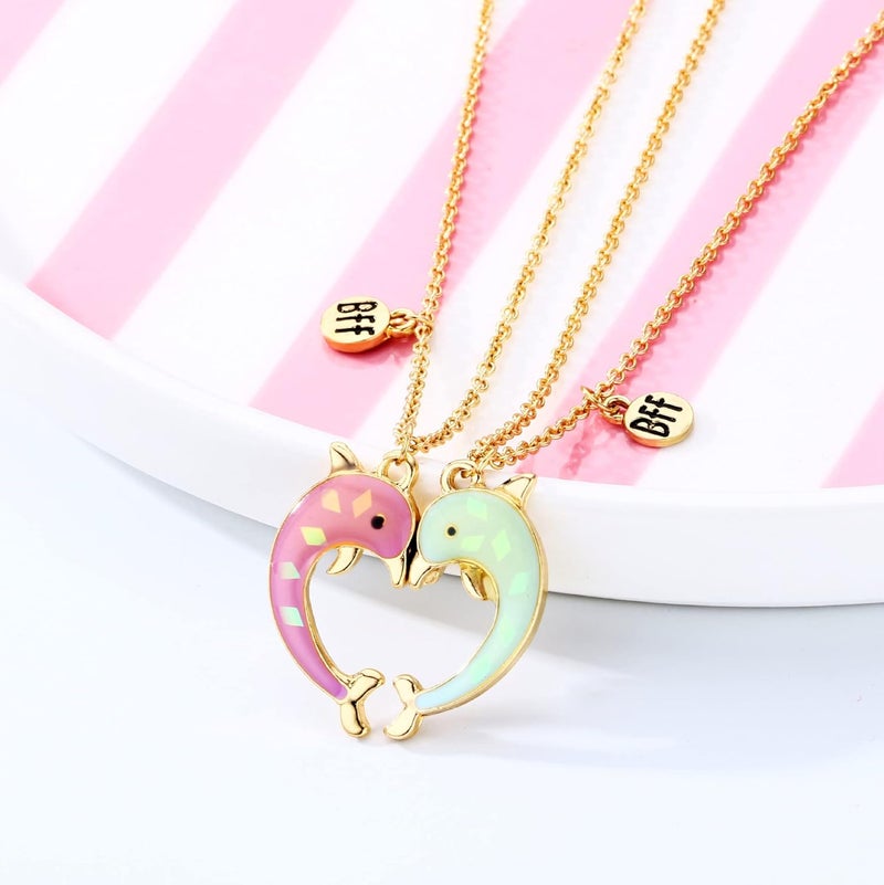 Lezmoii Friendship Necklace Best Friend Necklace Matching Magnetic BFF Necklace for 2 Girls Friendship Gifts - Image 2